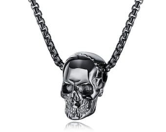 4 PCS/Set Multi-Styles Skull Charms Pendant Long Necklace Men's Womens 52385 