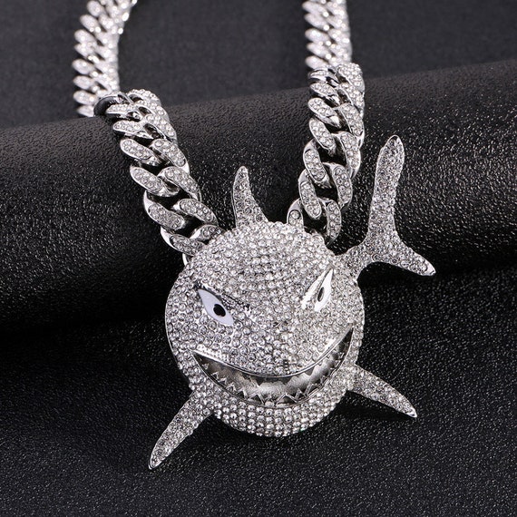 Silver Gold 6ix9ine Iced Large Shark 