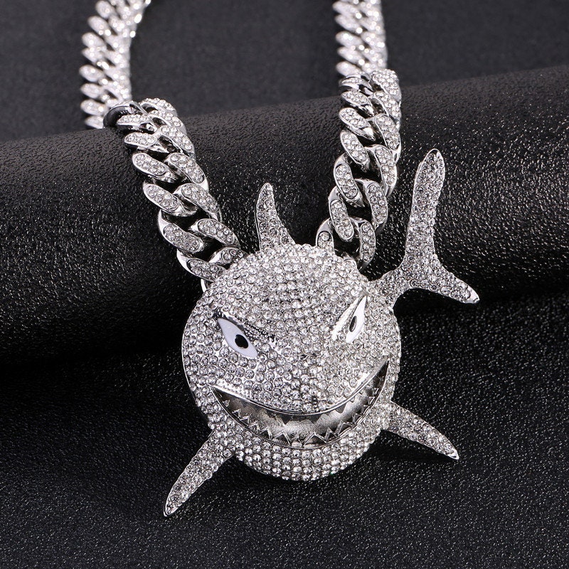 Silver Gold 6ix9ine Iced Large Shark 
