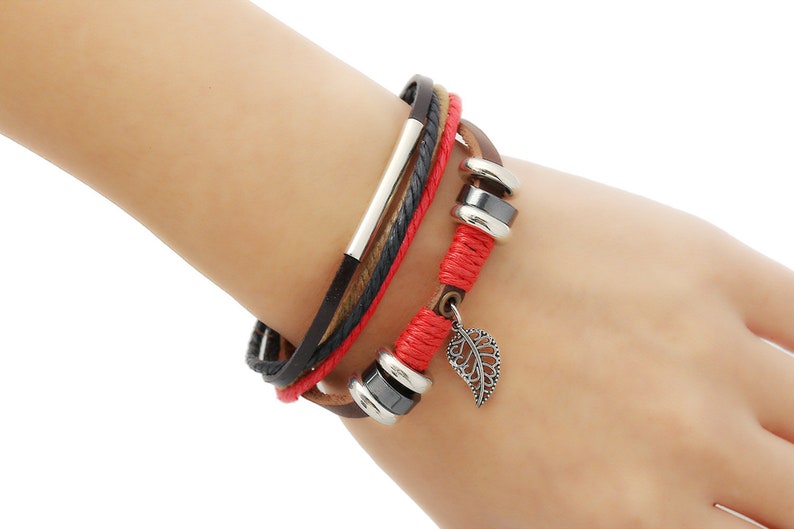 Horizon Women Bohemia Beaded Multilayer Handmade Leather Bracelet
