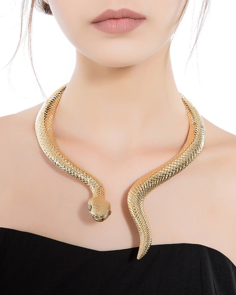 Gold Snake Choker Silver Snake Choker Snake Necklace Snake Etsy UK