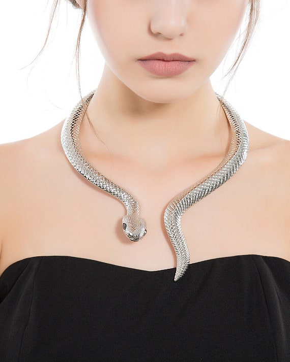 Gold Snake Choker Silver Snake Choker 