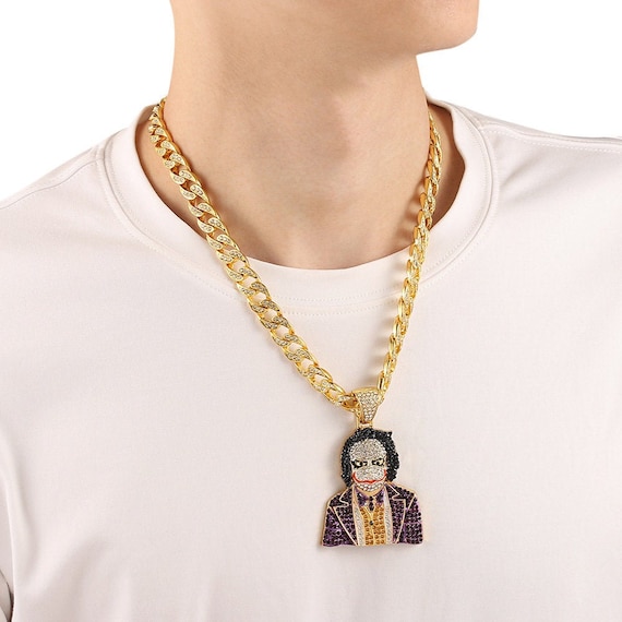 Joker Pendant Necklace 14K Gold Plated 