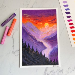 Create stunning chalk pastel sunsets with kids - Projects with Kids