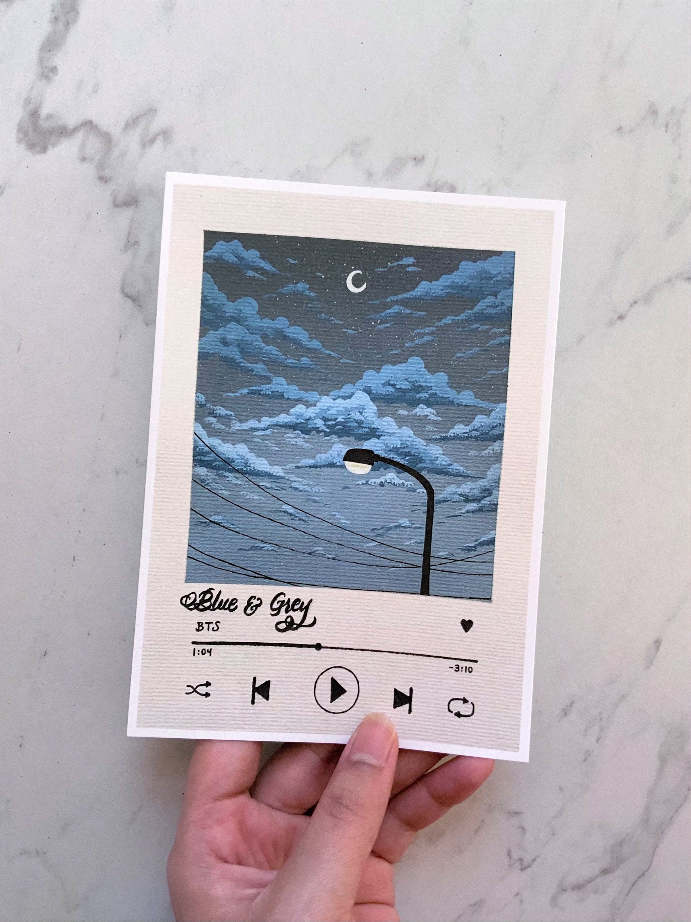 Blue & Grey BTS Song Art Print - Kpop Wall Decor (5x7) - Etsy Canada