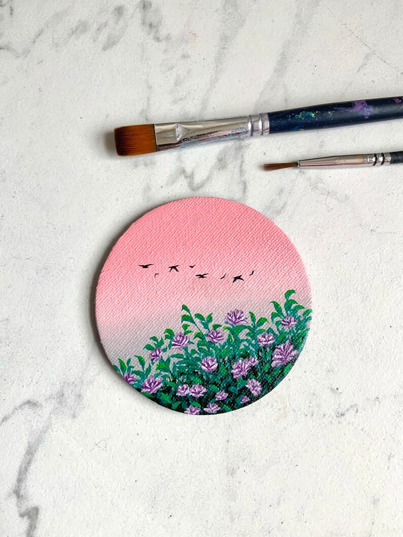 Art Paintings 3x3 Inches Painting Decor Etsy