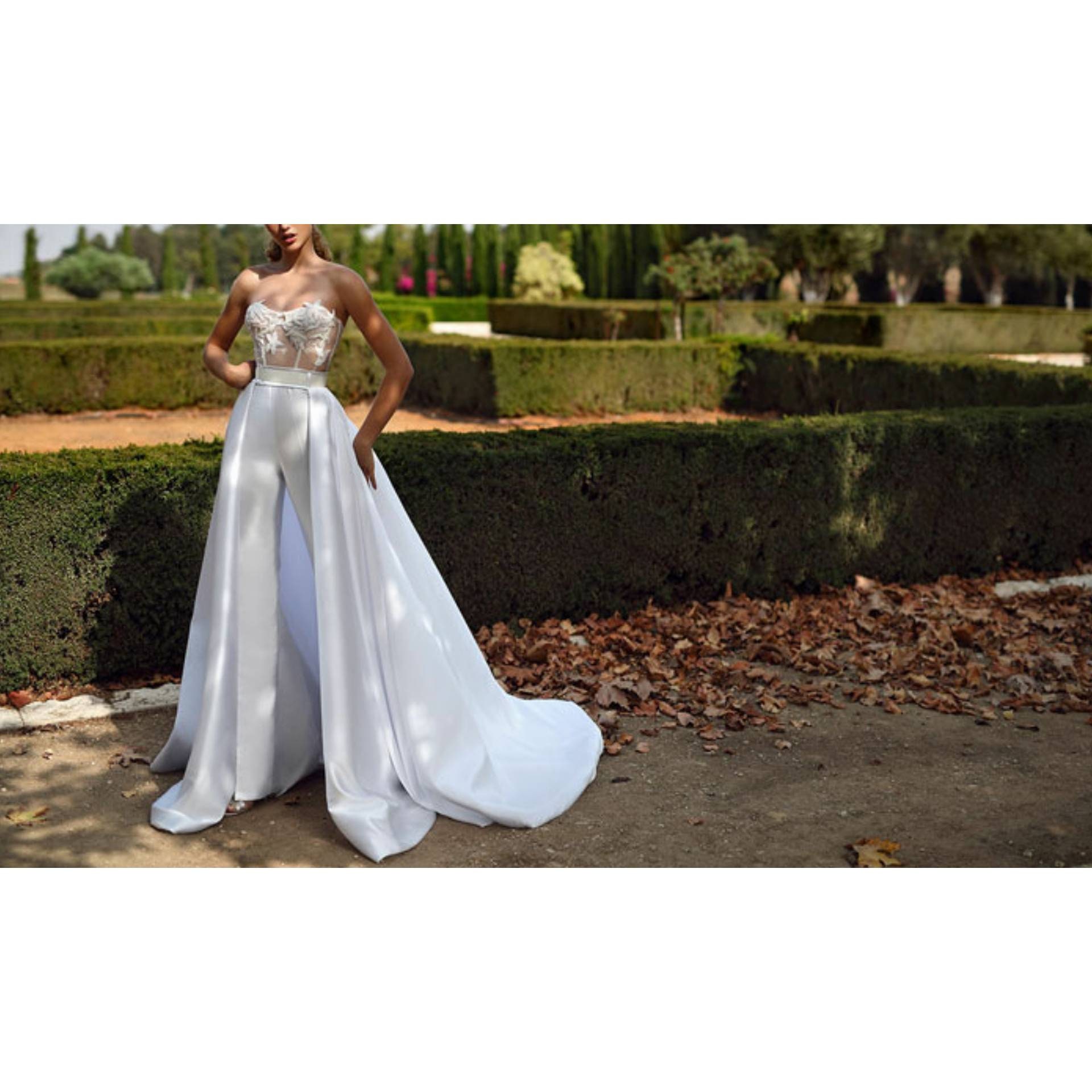 White bridal jumpsuit train white lace corset jumpsuit train Etsy