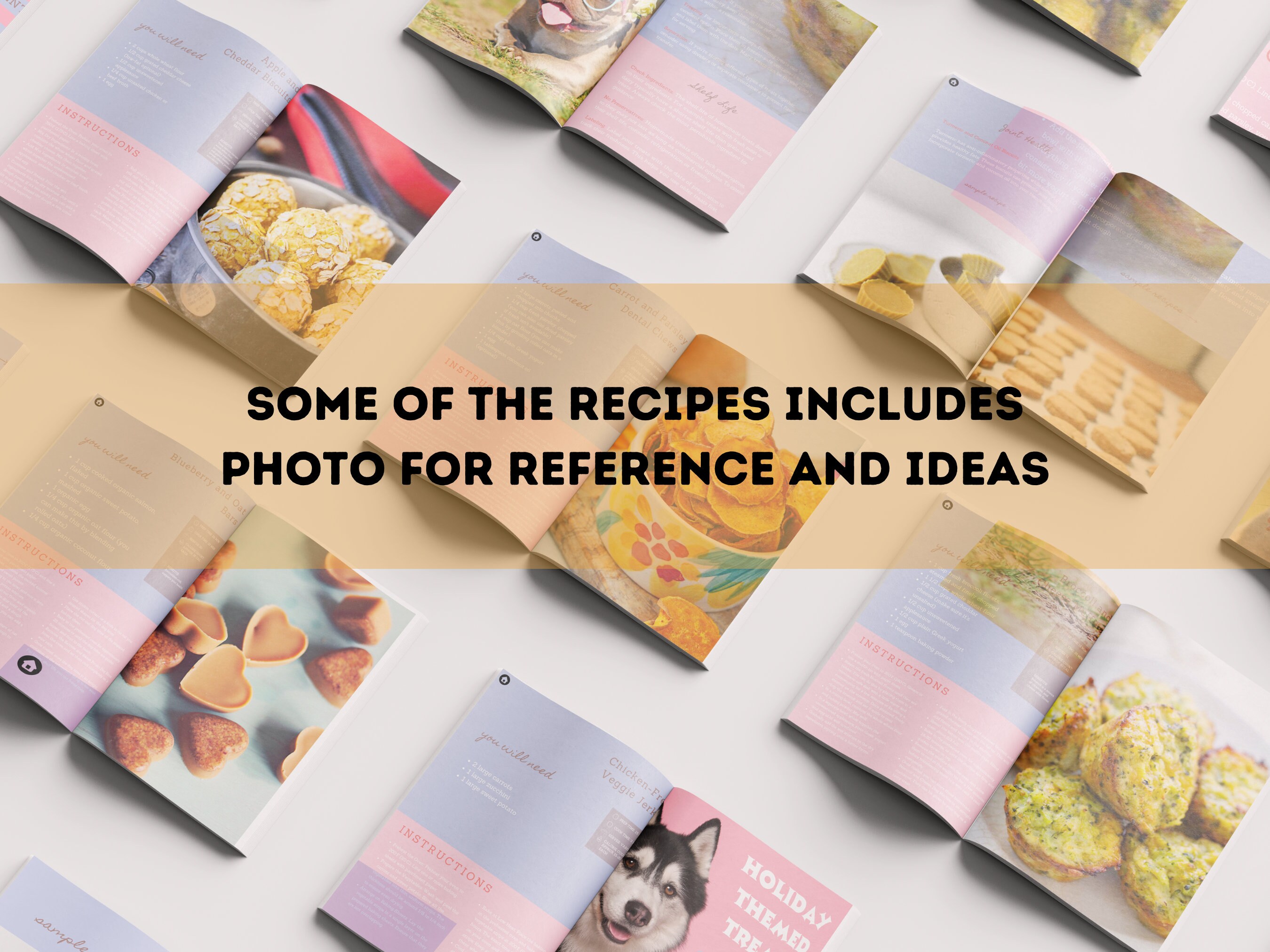 Homemade Dog Treats Recipe Book, Printable Dog Cookbook, Dog Bakery
