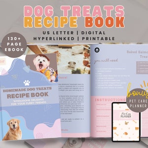Hausgemachte Hunde Leckereien Rezeptbuch, druckbares Hundekochbuch, Hundebäckerei Geschäft Rezeptbuch, digitales Rezeptbuch für Hunde, einfaches Rezept für Hunde