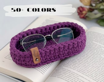 Eyeglass holder, soft horizontal eye glasses holder stand, sunglasses home holder, soft eyeglass tray, bedside or desk organizer.