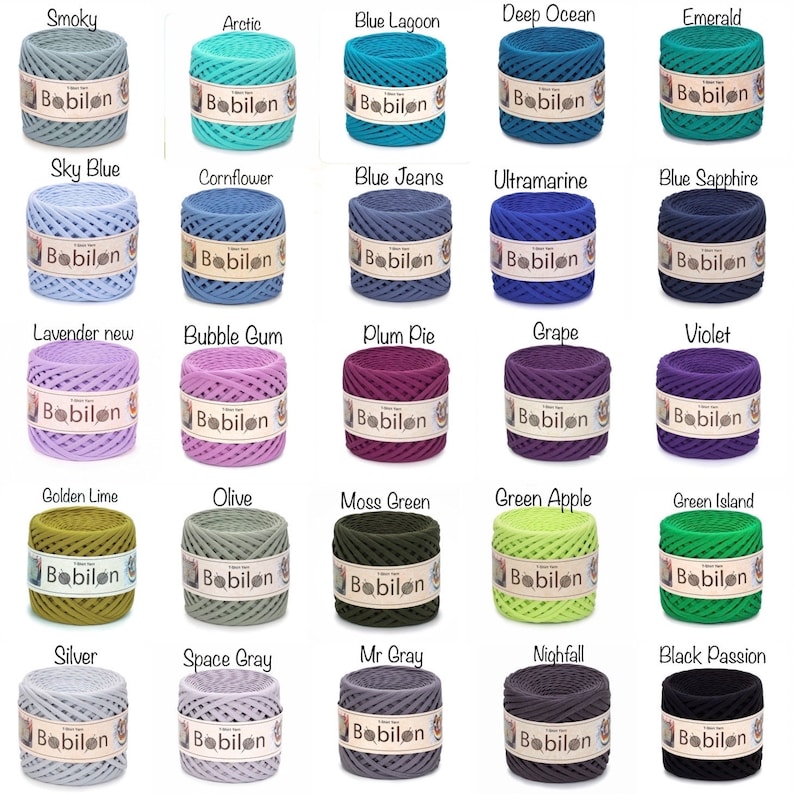 Color palette of knitted yarn.