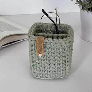 Porte-lunettes souple 2 compartiments, porte-lunettes vertical, organiseur de chevet ou de bureau, panier de maquillage pour pinceaux.