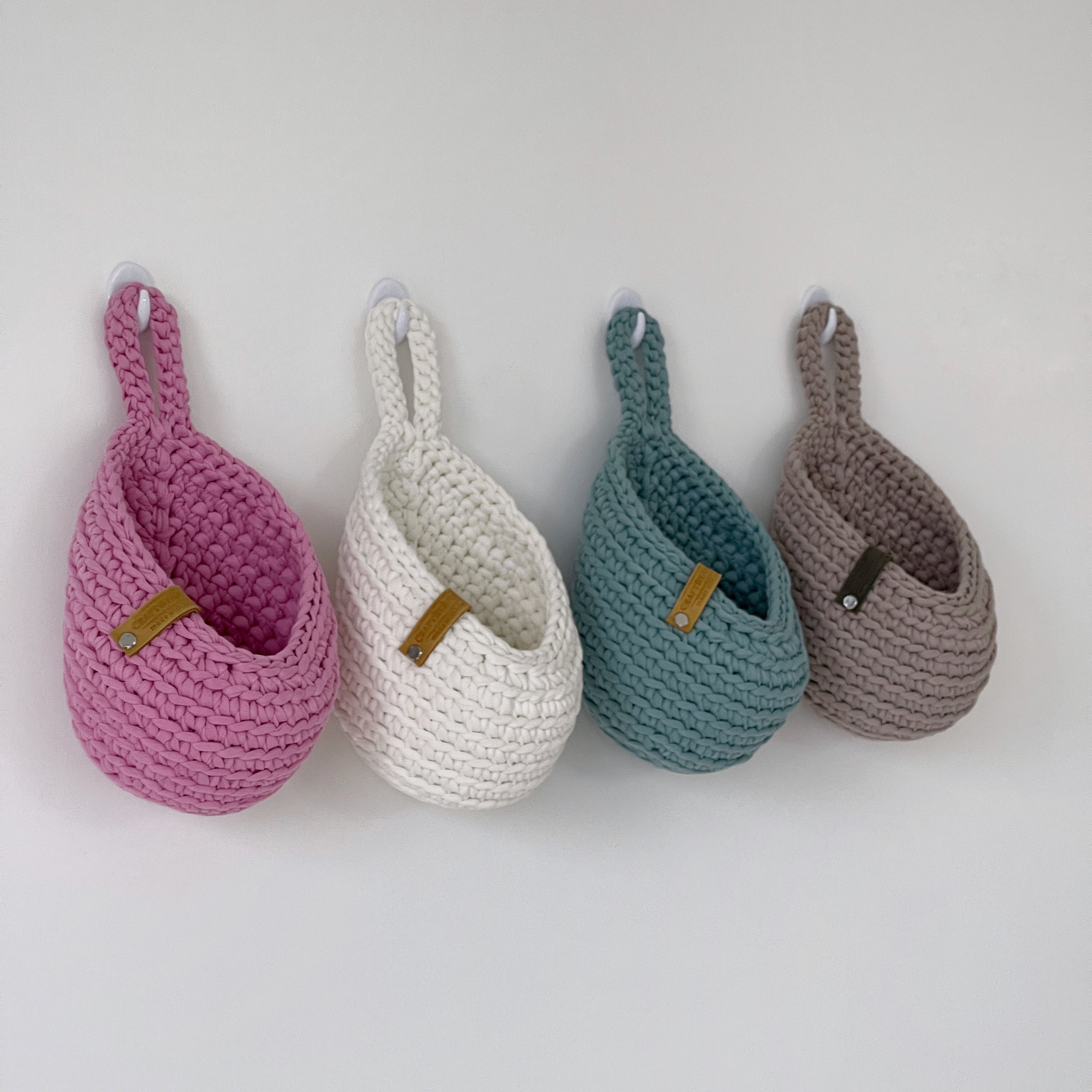 Wall hanging storage basket (1 piece), kitchen vegetables cotton organizer.