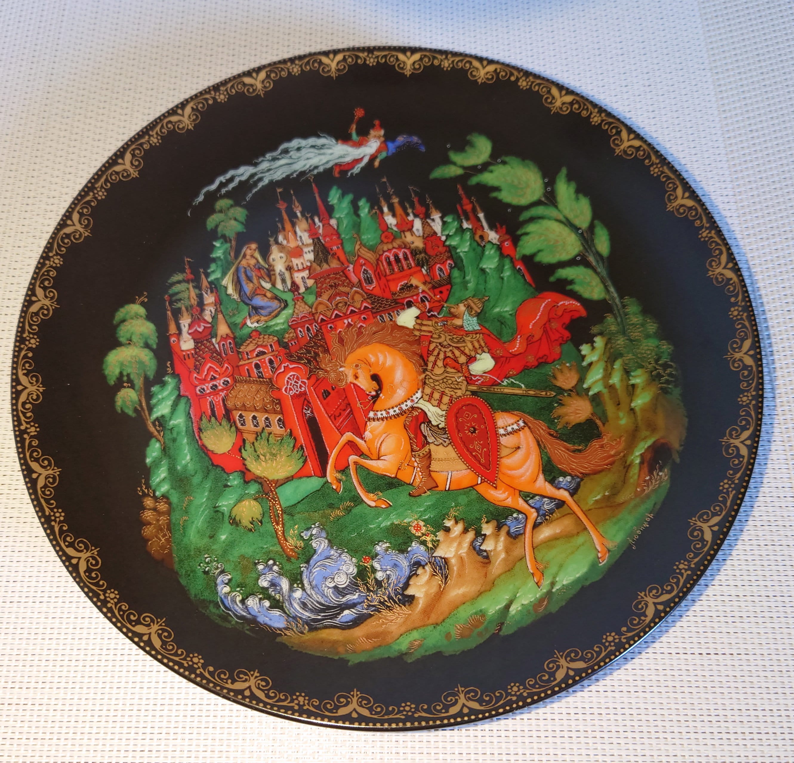 Assiette Décorative Vintage. Palekh, Urss