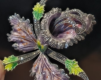 Broche Ancienne Argent Massif Et Marcassite – Style Art Déco