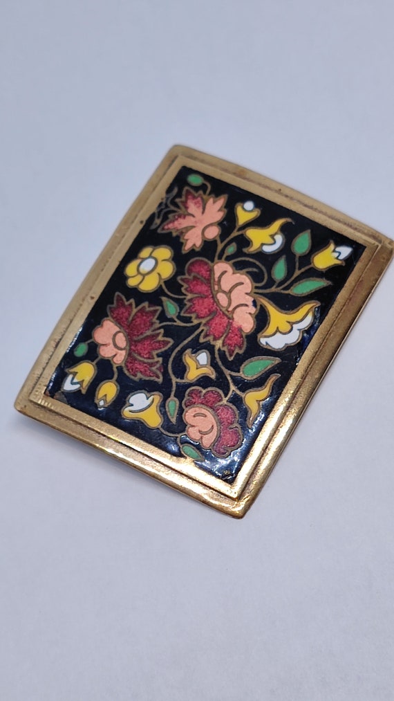 Broche Ancienne Fantaisie - Émaux Cloisonnés - Vintage