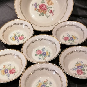 Salad bowl and 6 plates Schwarzenhammer Bavaria Vintage