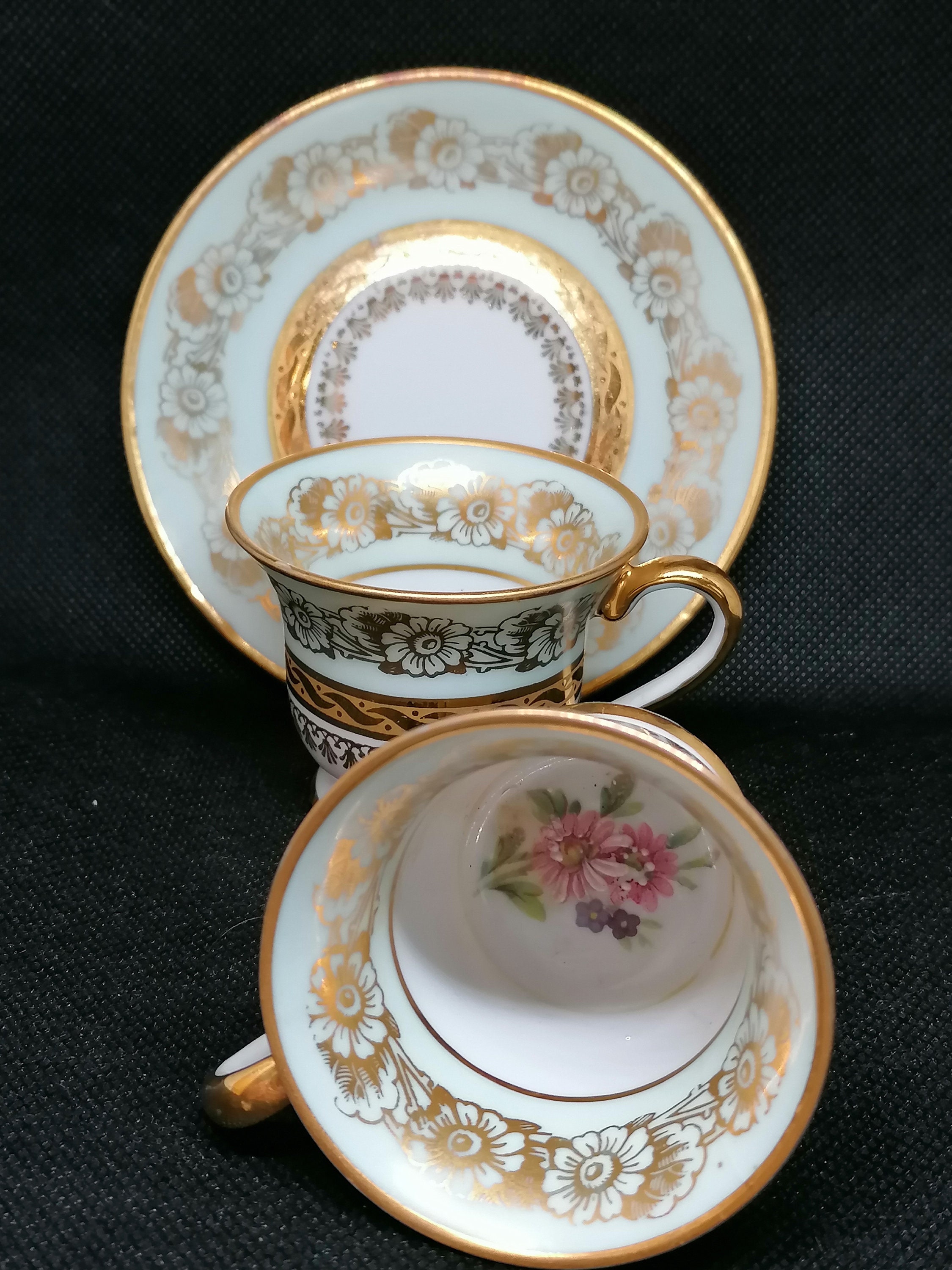 2 Tasse à Café et 2 Soucoupe Porcelaine Vintage Limoges