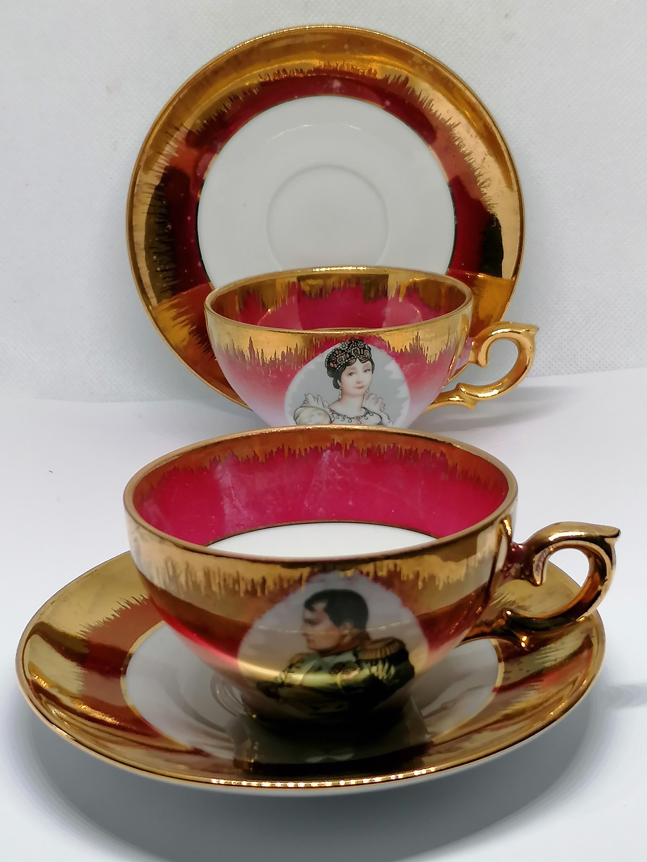 Paire de Tasses A Cafe Napoleon et Josephine