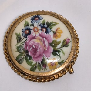 Vintage Limoges France porcelain brooch