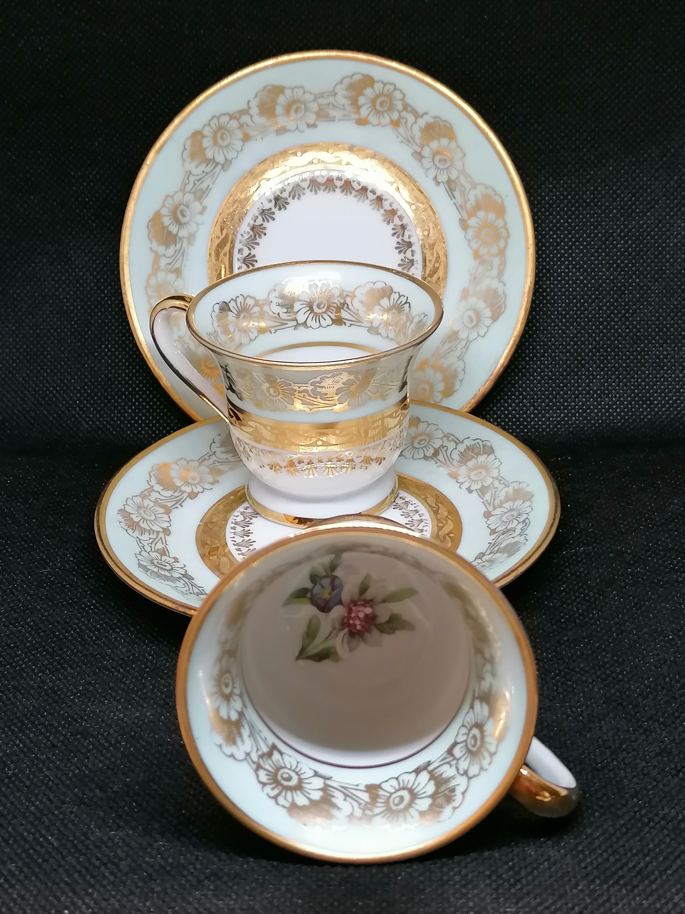 2 Tasse à Café et 2 Soucoupe Porcelaine Vintage Limoges