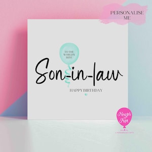 Carte d'anniversaire personnalisée pour gendre - Le meilleur gendre du monde