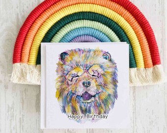 Chow Chow Birthday Card, Personalised Dog Card, Dog Birthday Card