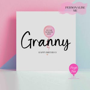 Carte d'anniversaire grand-mère personnalisée - La meilleure grand-mère au monde
