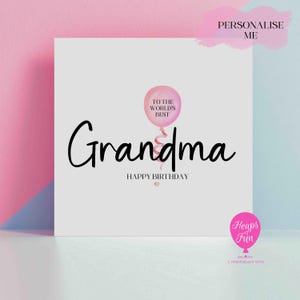 Carte d'anniversaire grand-mère personnalisée - La meilleure grand-mère au monde