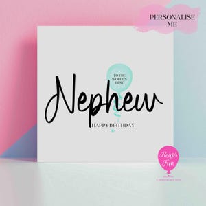 Carte d'anniversaire personnalisée pour neveu - Meilleur neveu du monde