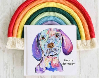 Vizsla Birthday Card, Personalised Dog Card, Dog Birthday Card