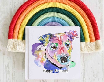 Jack Russell Birthday Card, Personalised Dog Card, Dog Birthday Card
