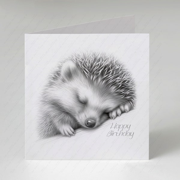 Hedgehog Birthday Card, Personalised Hedgehog Card, Greeting Card