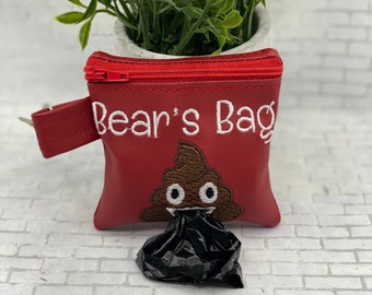 Dog poop bag holder, Dog waste bag holder, Vinyl Dog poop bag dispenser, Dog waste bag dispenser