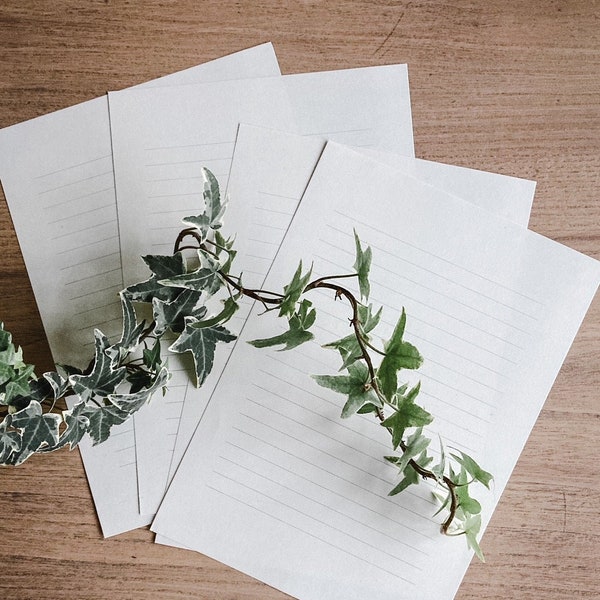 Letter Writing Stationery Set, Minimal Hand Calligraphy, Modern Paper and Envelopes, Mindful Practice, Cottagecore, Light Academia, Romantic