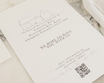 Minimal elegant wedding invitations