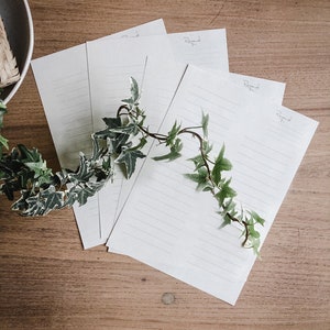 Schlichtes Briefpapier Set