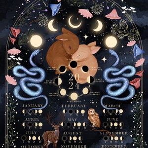 2024 Moon calendar DIGITAL DOWNLOAD