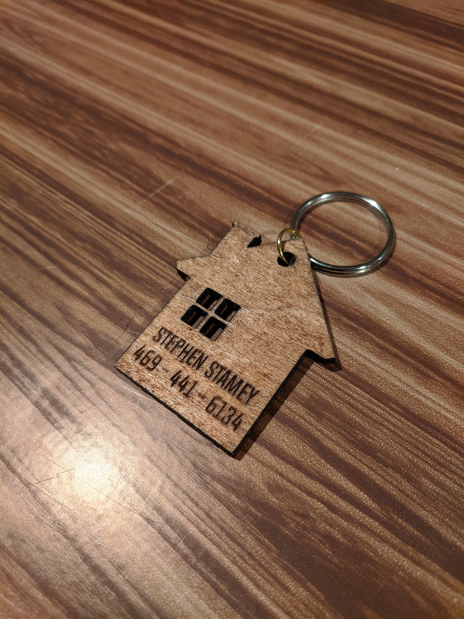 House Keychain Laser Engraved First Home Realtor Handmade Etsy