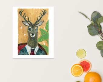Animal Portraits - The Professor - Deer Poster
