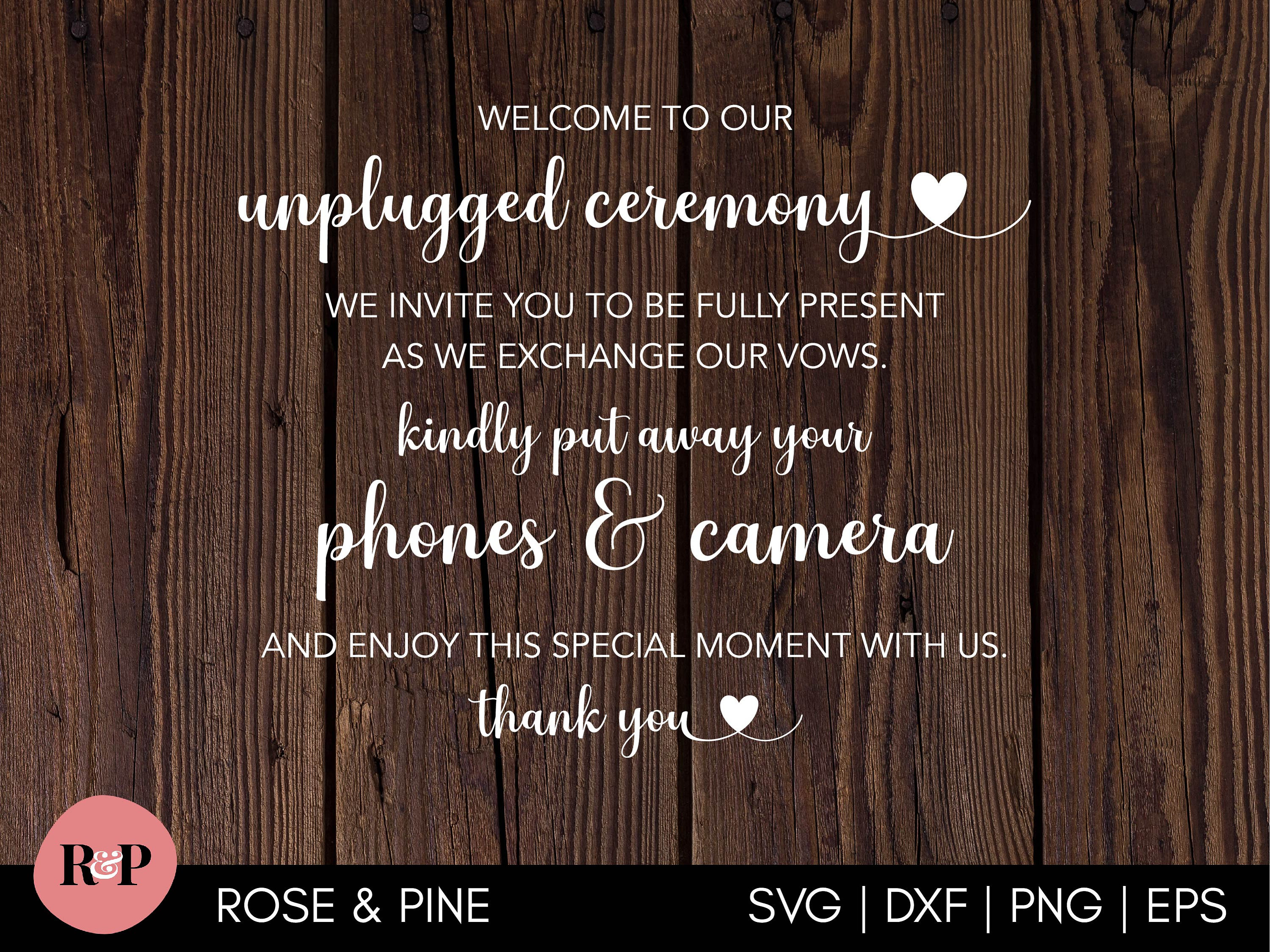 Download Unplugged svg Unplugged Wedding svg Unplugged ceremony | Etsy