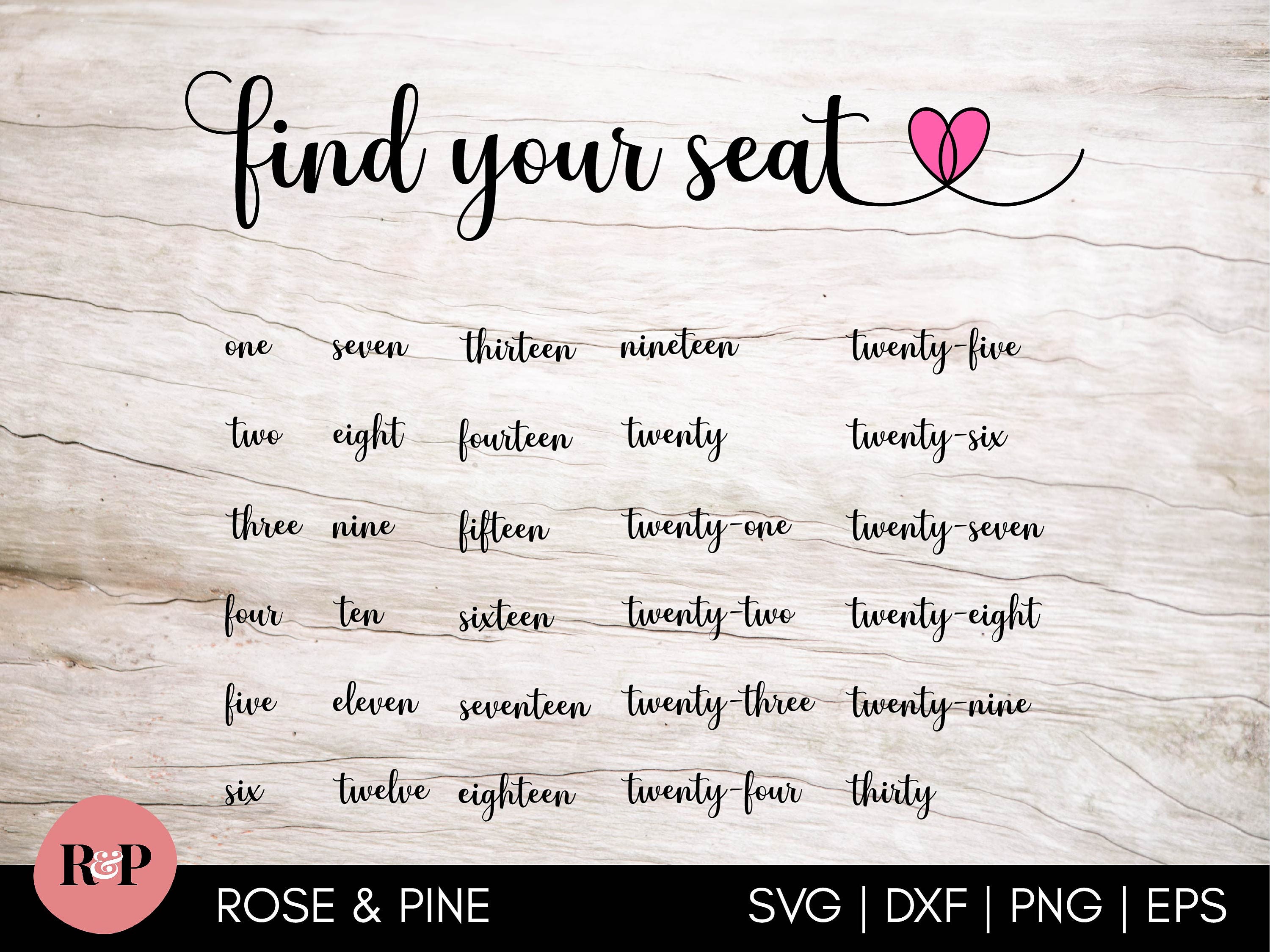 Find Your Seat svg Seating Chart svg Wedding table svg | Etsy