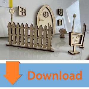 Digital file gnome door and gnome construction site SVG for K40 / Download / Laser