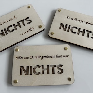 Geldgeschenk | Nichts gewünscht |  du wolltest nichts | Geschenkidee | Geldkarte | Nix |  Geschenk |  Originell |  Geld witzig verschenken