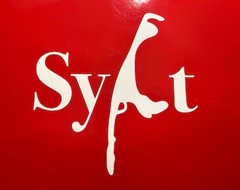 Sylt sticker 10 x 10 cm – island silhouette in lettering | Vinyl car sticker | Sticker for motorhomes, boats, caravans