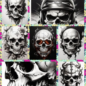 45 Schwarzweiß Schädel Clipart, Gothic Clipart, Fantasy Clipart, Schwarzweiß Schädel Clipart JPG, Wicca Clipart, Schädel, Skull, death head