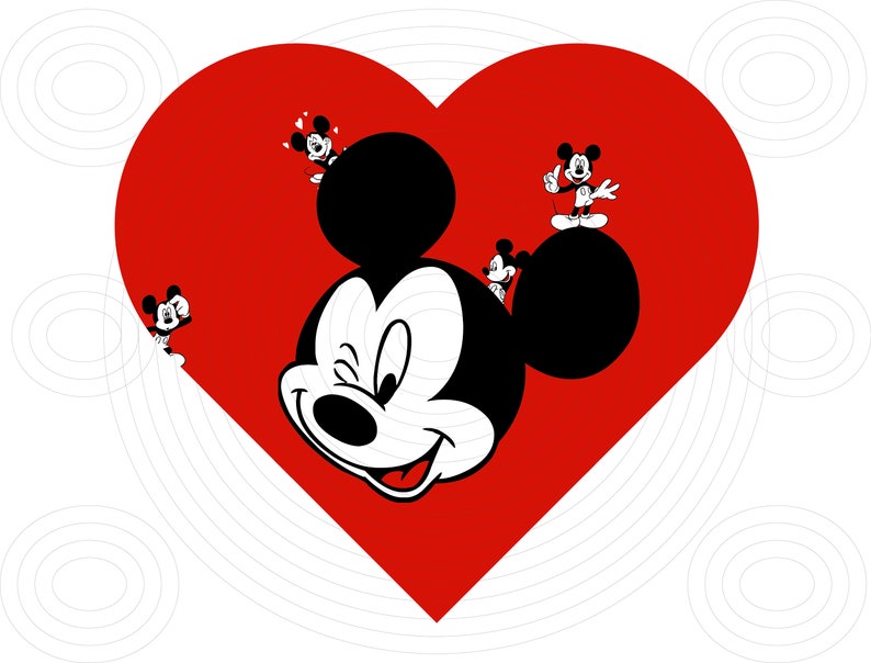 Mickey Svg Mickey Valentine Svg Bestseller Svg Disney Svg | Etsy