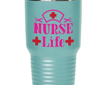 coffee or tea tumbler keeps drinks hot or cold to-go insulated multi-use practical shatte... funny nurse life Fixing cuts sticking butts