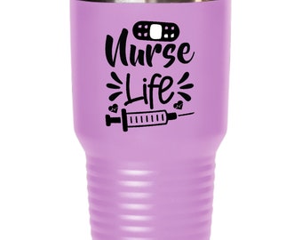 coffee or tea tumbler keeps drinks hot or cold to-go insulated multi-use practical shatte... funny nurse life Fixing cuts sticking butts