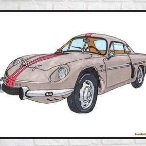 Alpine Renault A108 Berlinetta 1960-1965, Car Printable,  Classic & Vintage Car Art, Car Wall Décor, Kids Room Wall Art, INSTANT DOWNLOAD